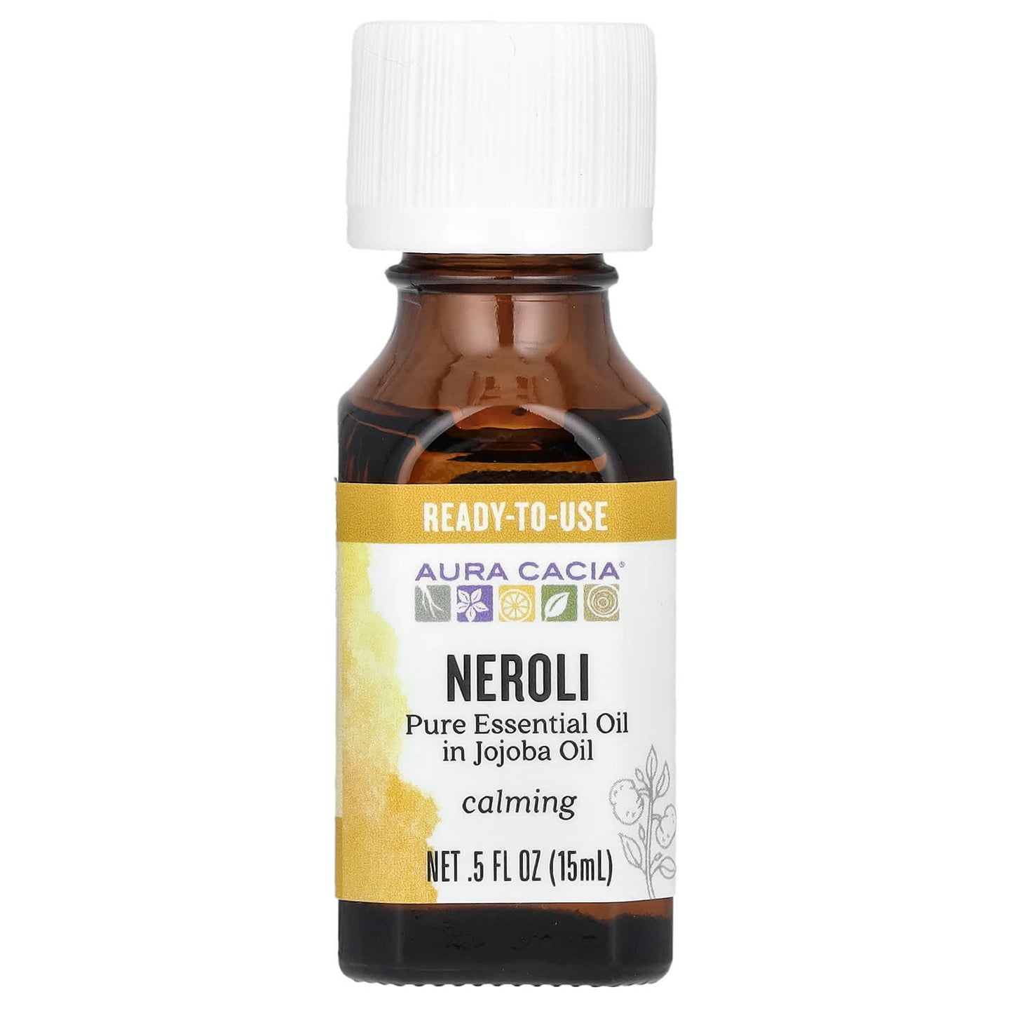 Neroli Pure Essential Oil in Jojoba Oil - Aura Cacia, Calming & Relaxing - Image 1