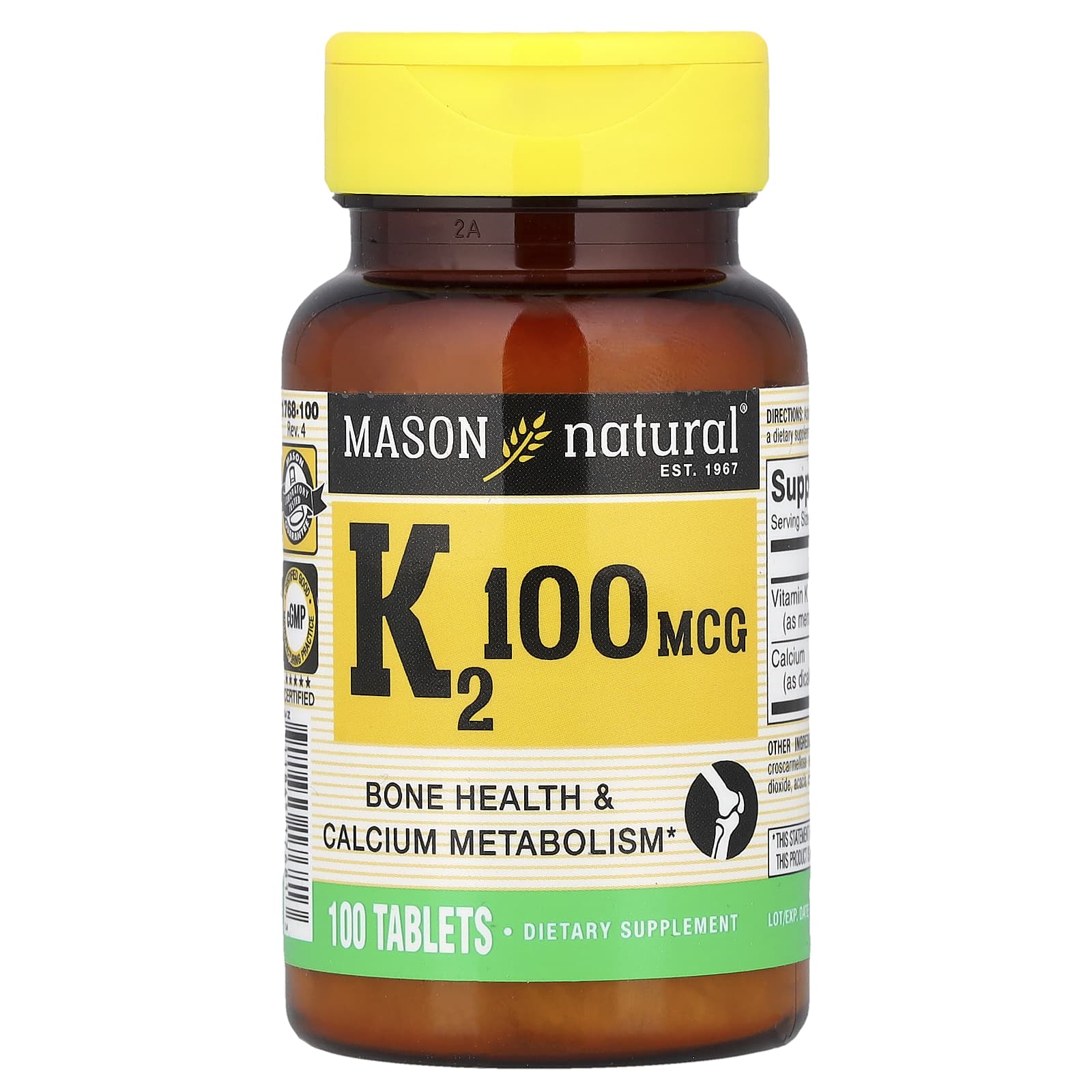 Mason Natural, Vitamin K2, 100 Tablets - Image 1