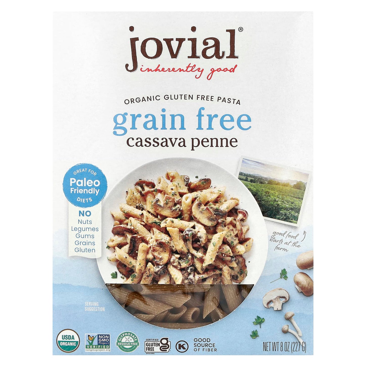 Jovial Organic Cassava Penne Pasta, Gluten Free, 8 oz (227g) - Image 1