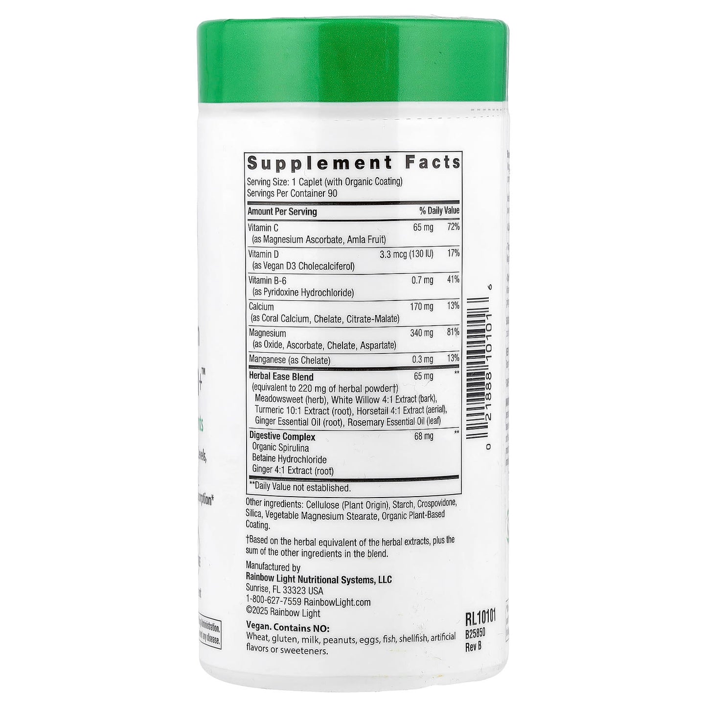 Rainbow Light, Magnesium Calcium+™, 90 Caplets - Image 2