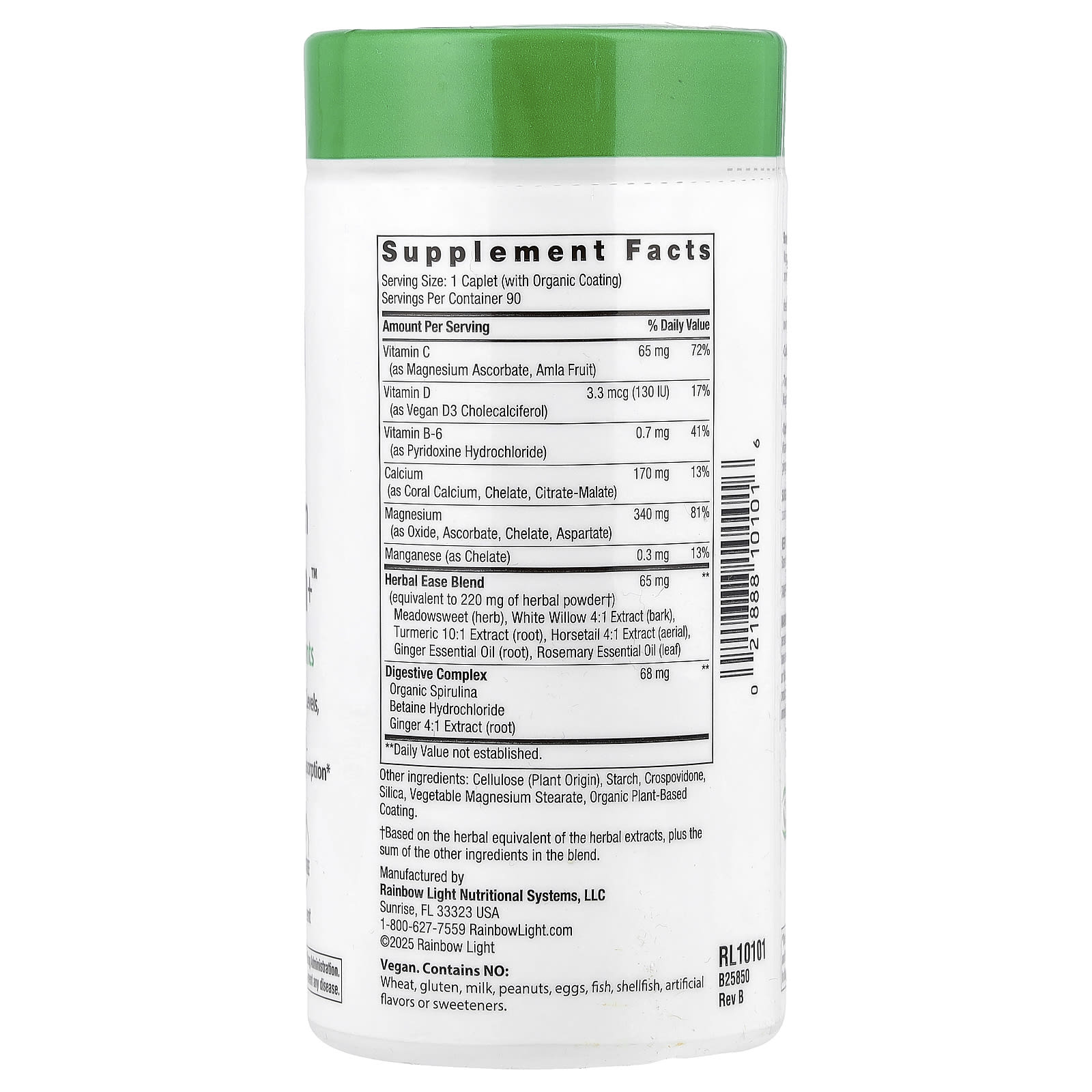 Rainbow Light, Magnesium Calcium+™, 90 Caplets - Image 2