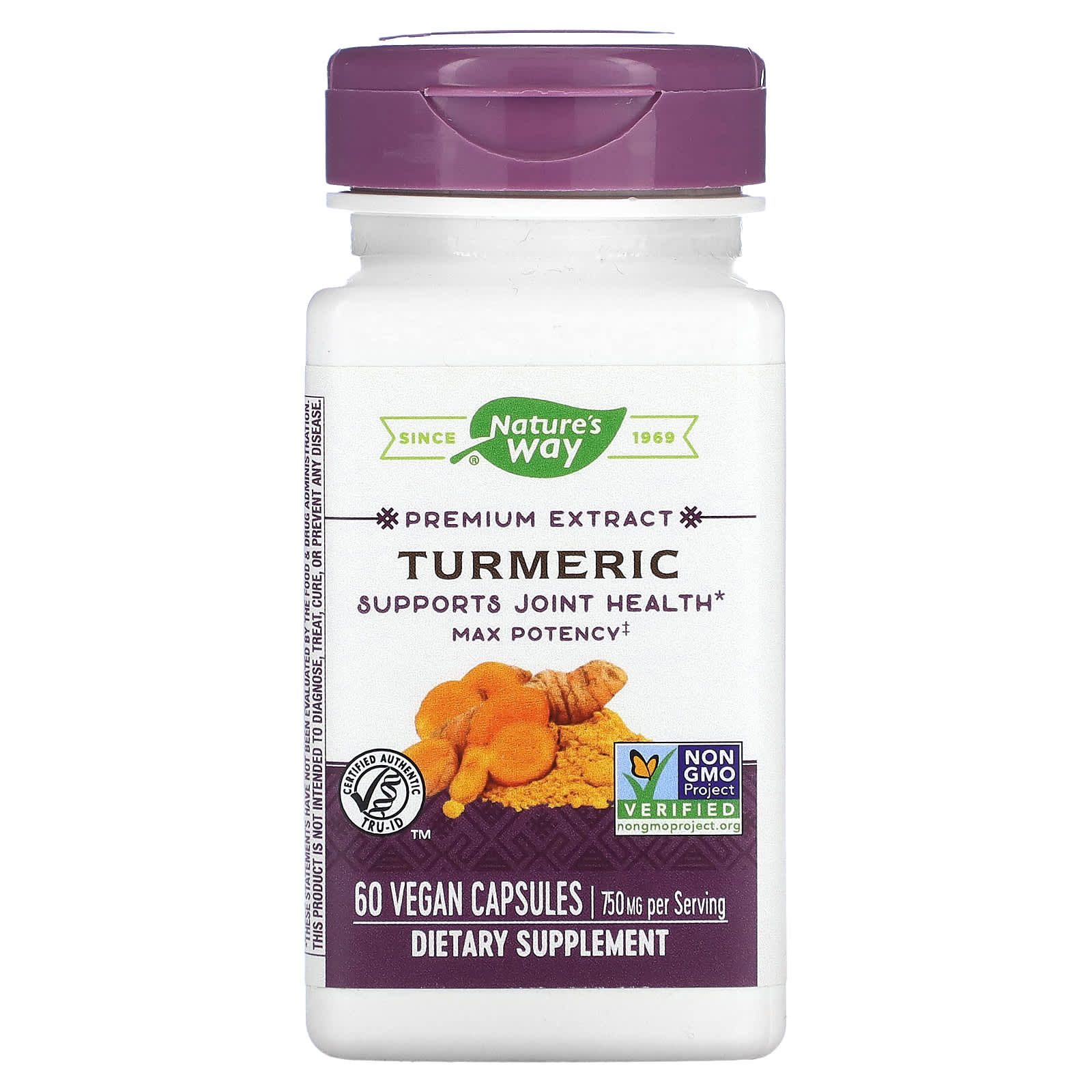 Nature's Way, Premium Extract, Turmeric, 750 mg, 60 Vegan Capsules - Image 1