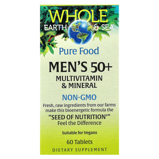 Natural Factors, Whole Earth & Sea®, Men's 50+ Multivitamin & Mineral, 60 Tablets - Image 1