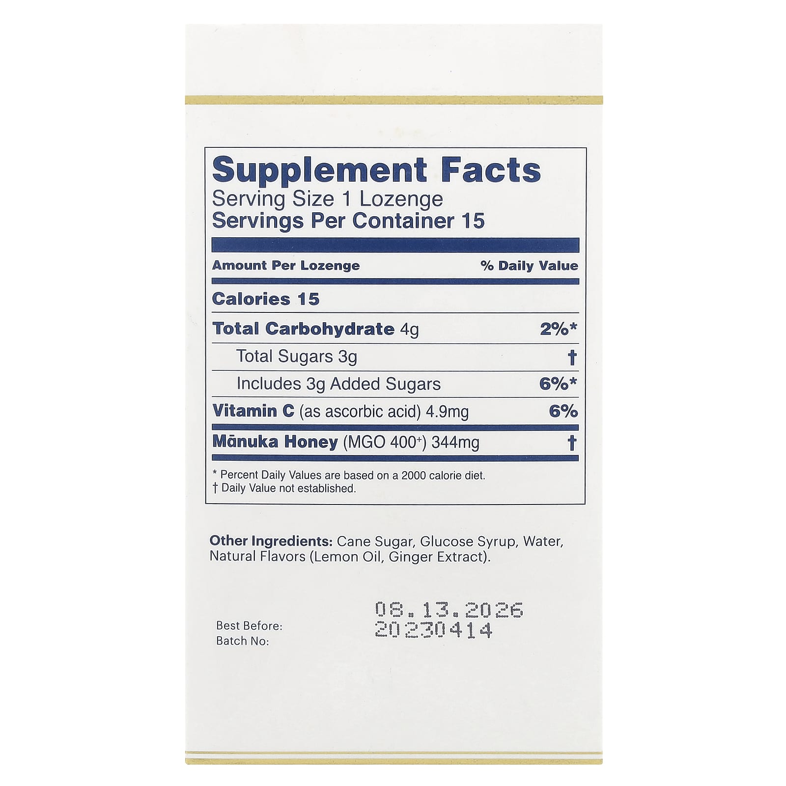 Manuka Health, Manuka Honey Lozenges, Natural Ginger & Lemon, MGO 400+, 15 Lozenges - Image 2