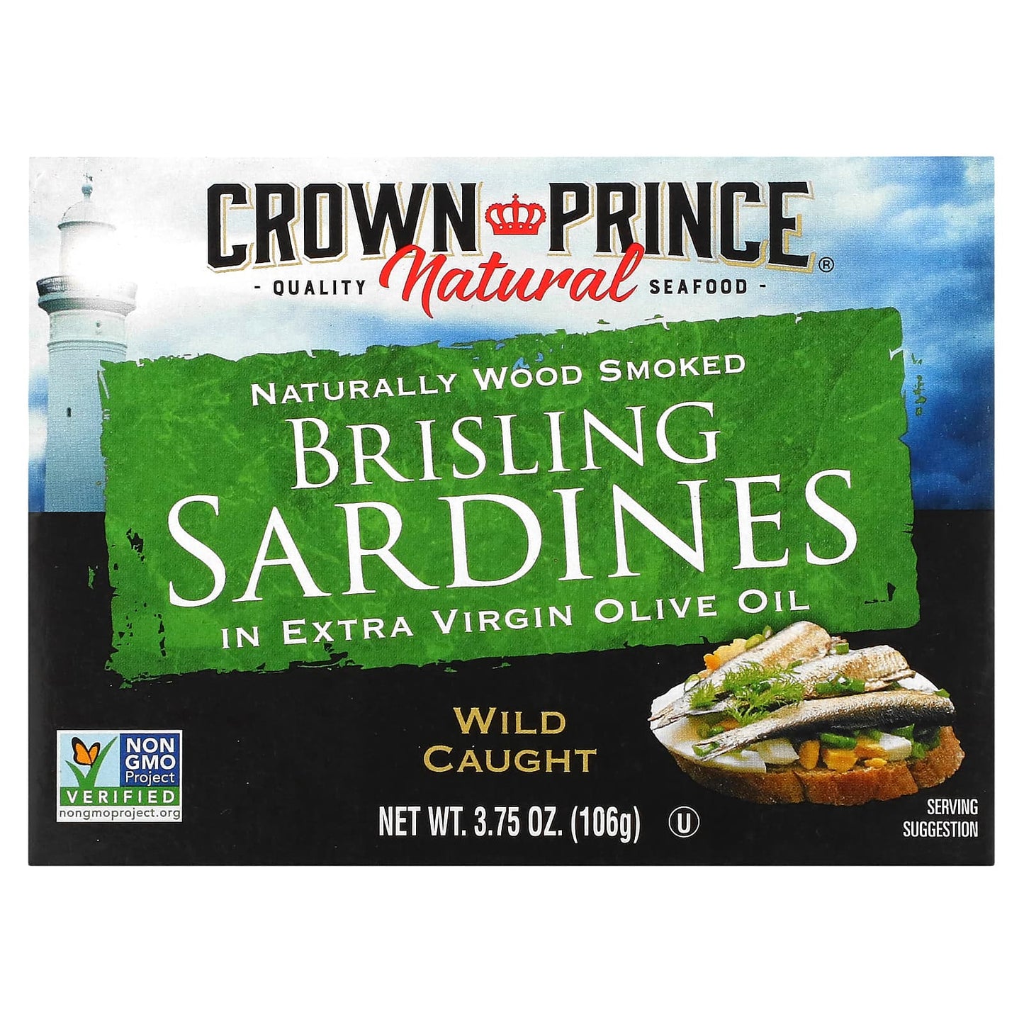 Wild Caught Brisling Sardines in Extra Virgin Olive Oil by Crown Prince Natural - Image 1