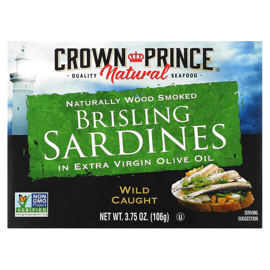 Wild Caught Brisling Sardines in Extra Virgin Olive Oil by Crown Prince Natural - Image 1