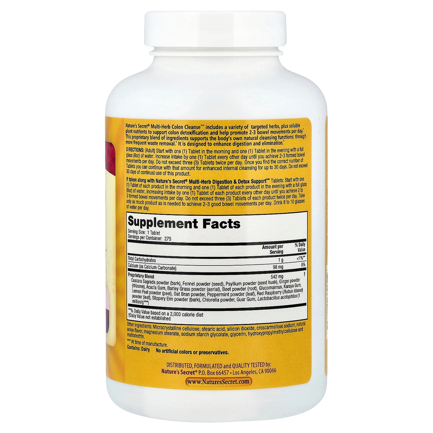 Nature's Secret, Multi-Herb Colon Cleanse™, 275 Tablets - Image 2