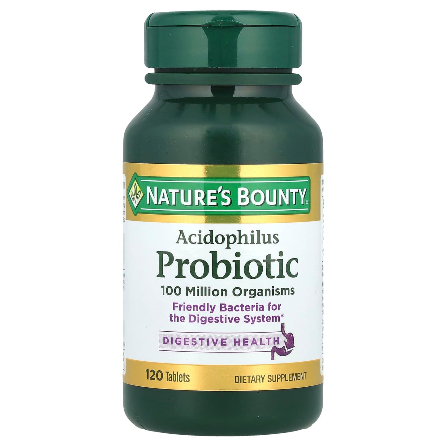 Nature's Bounty, Acidophilus Probiotic, 120 Tablets (0.5 mg per Tablet) - Image 1