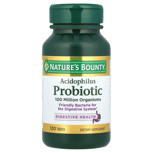 Nature's Bounty, Acidophilus Probiotic, 120 Tablets (0.5 mg per Tablet) - Image 1