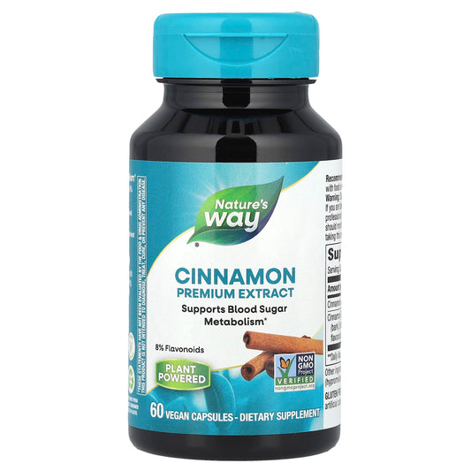 Nature's Way, Cinnamon, Premium Extract, 60 Vegan Capsules - Image 1