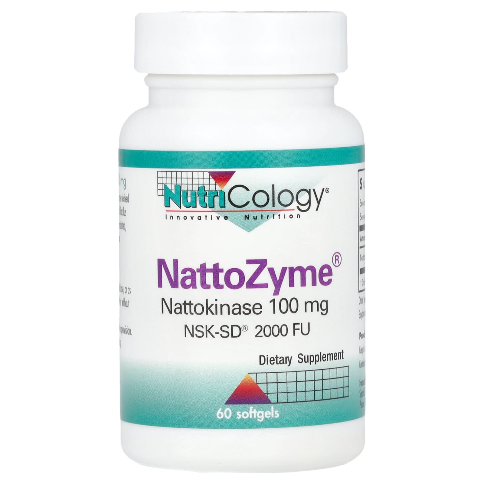 Nutricology, NattoZyme® Nattokinase, 100 mg (2,000 FU), 60 Softgels - Image 1