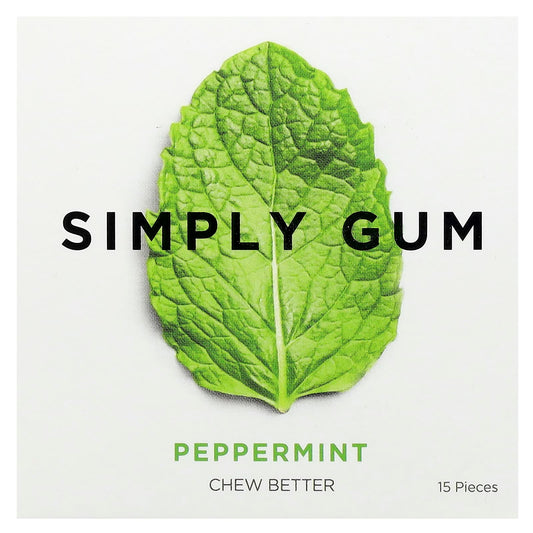 Simply Gum, Chewing Gum, Peppermint, 15 Pieces - Image 1
