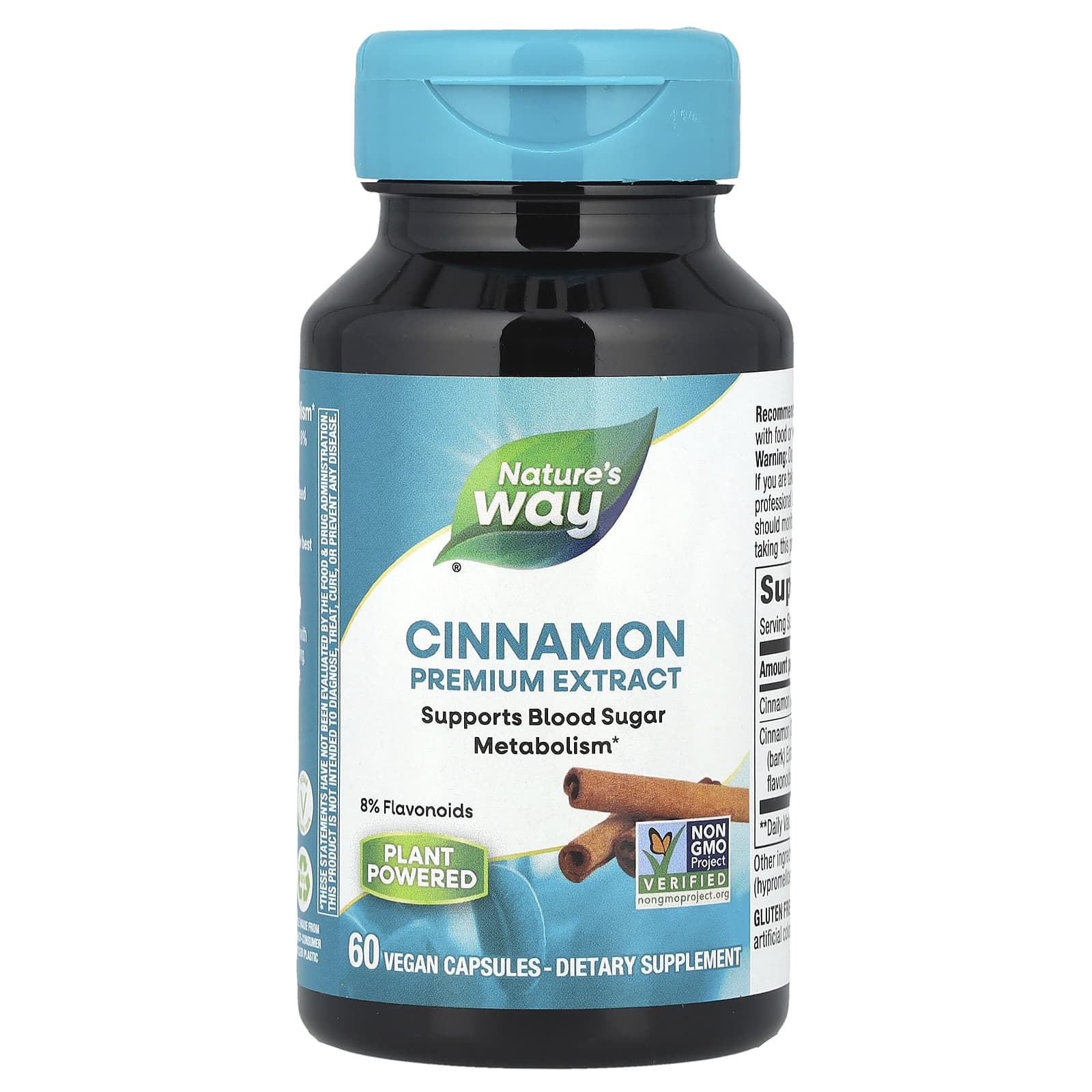 Nature's Way, Cinnamon, Premium Extract, 60 Vegan Capsules - Image 1