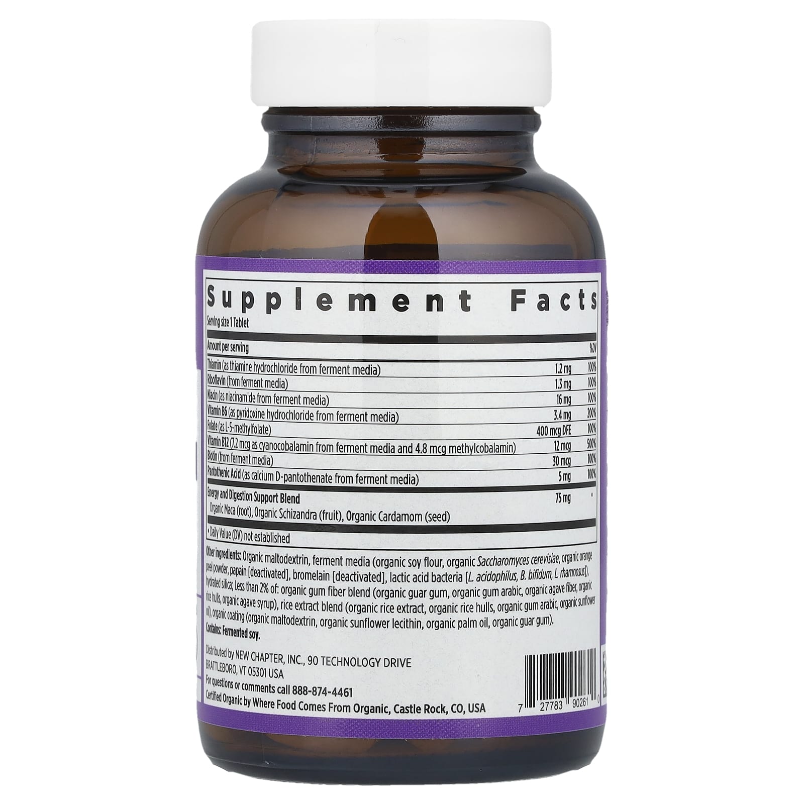 New Chapter, Fermented Vitamin B Complex, 60 Vegan Tablets - Image 2