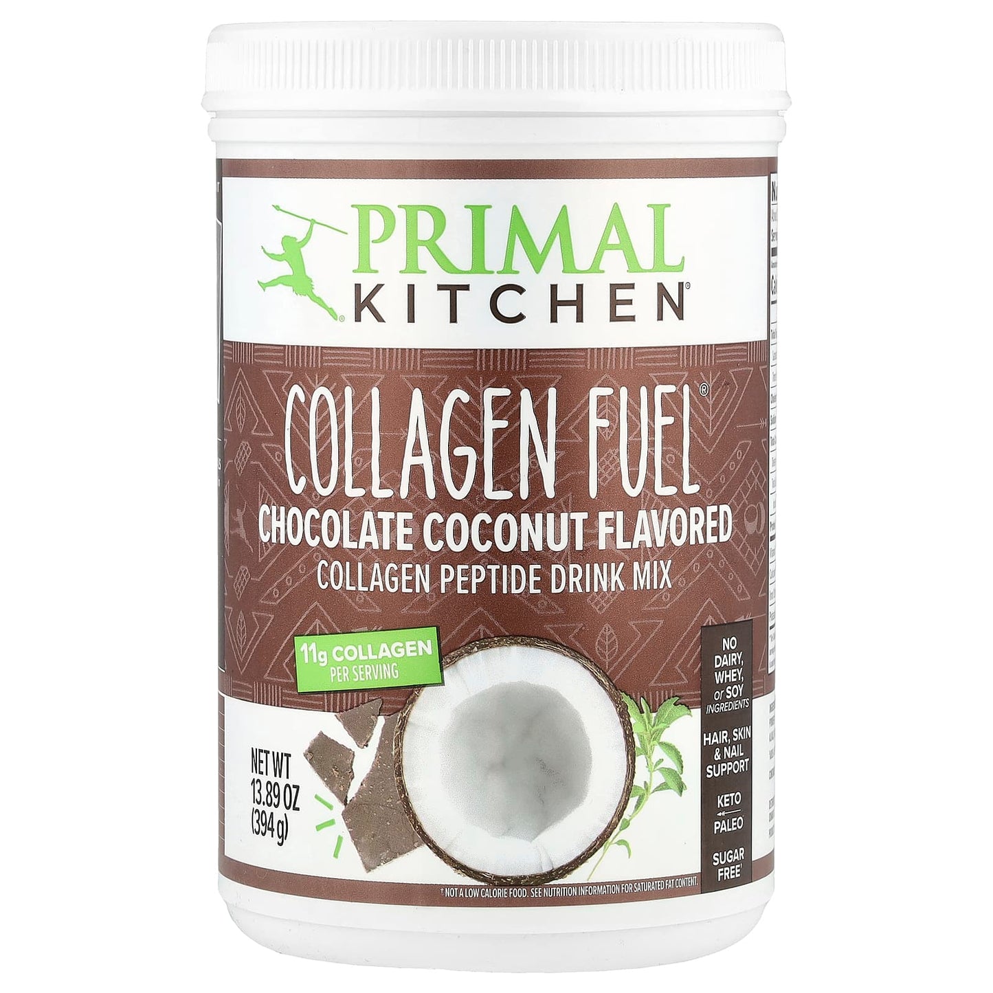 Primal Kitchen, Collagen Fuel®, Chocolate Coconut, 13.89 oz (394 g) - Image 1