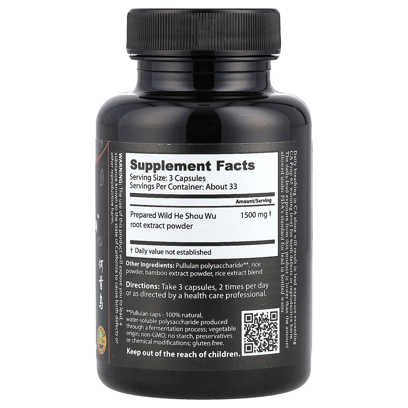 Dragon Herbs He Shou Wu, 500mg, 100 Capsules, Di Tao Tonic Hair Growth - Image 2