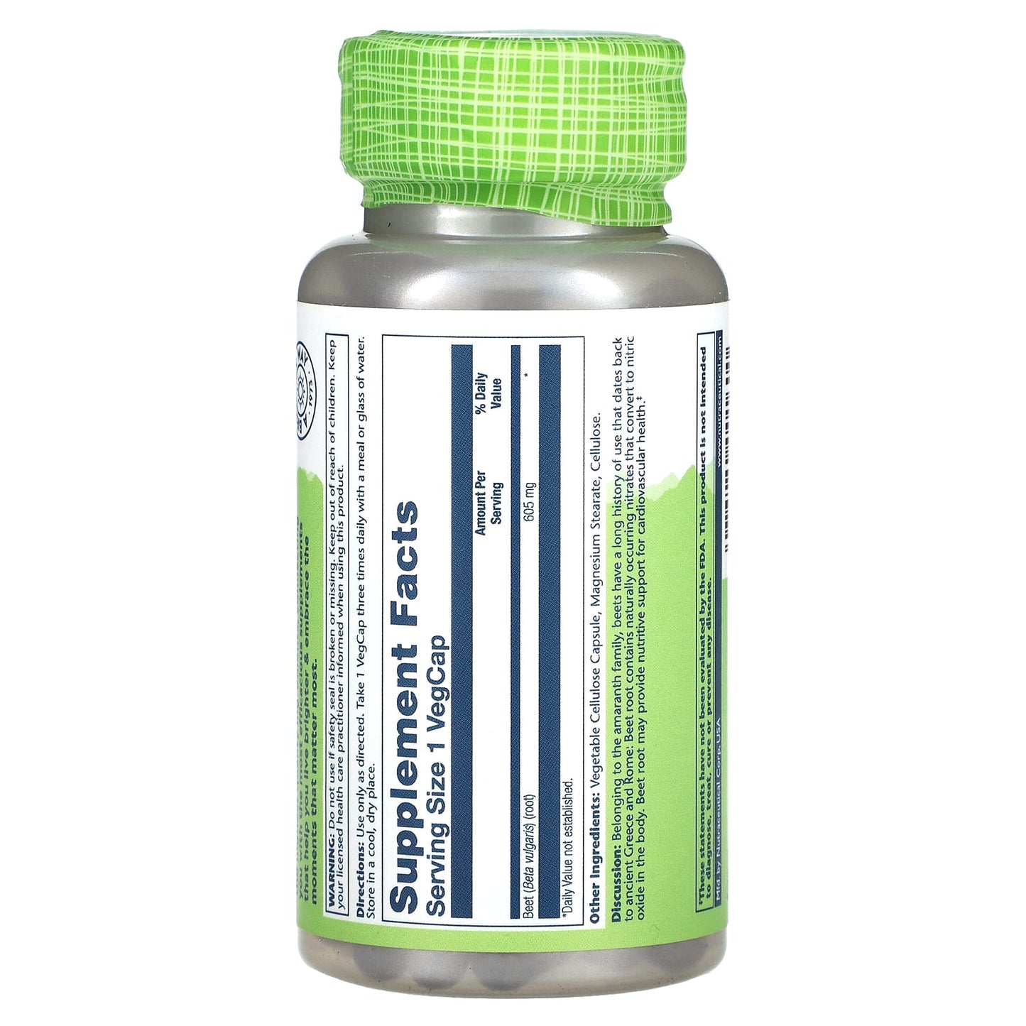 Solaray, True Herbs, Beet, 605 mg, 100 VegCaps - Image 2