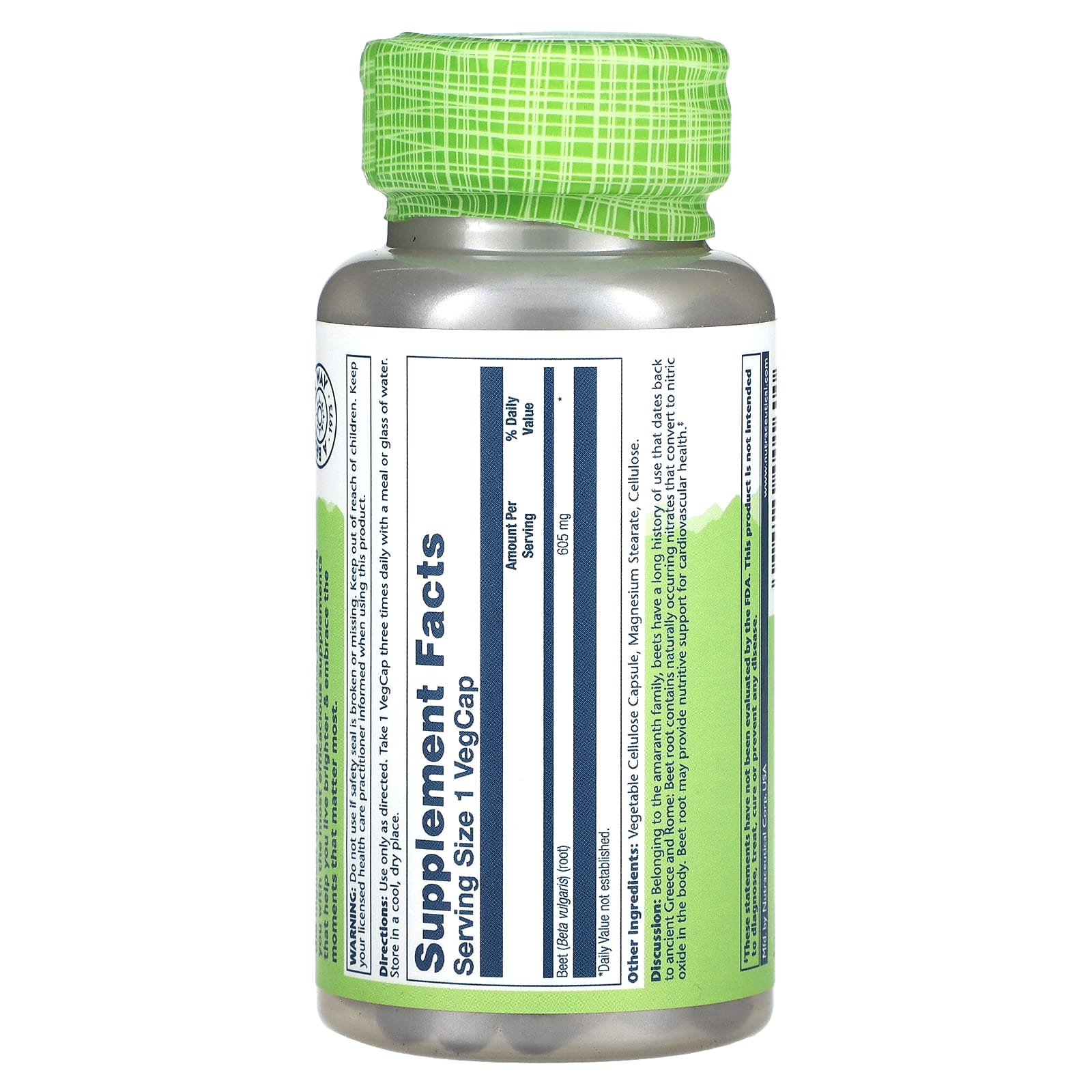 Solaray, True Herbs, Beet, 605 mg, 100 VegCaps - Image 2