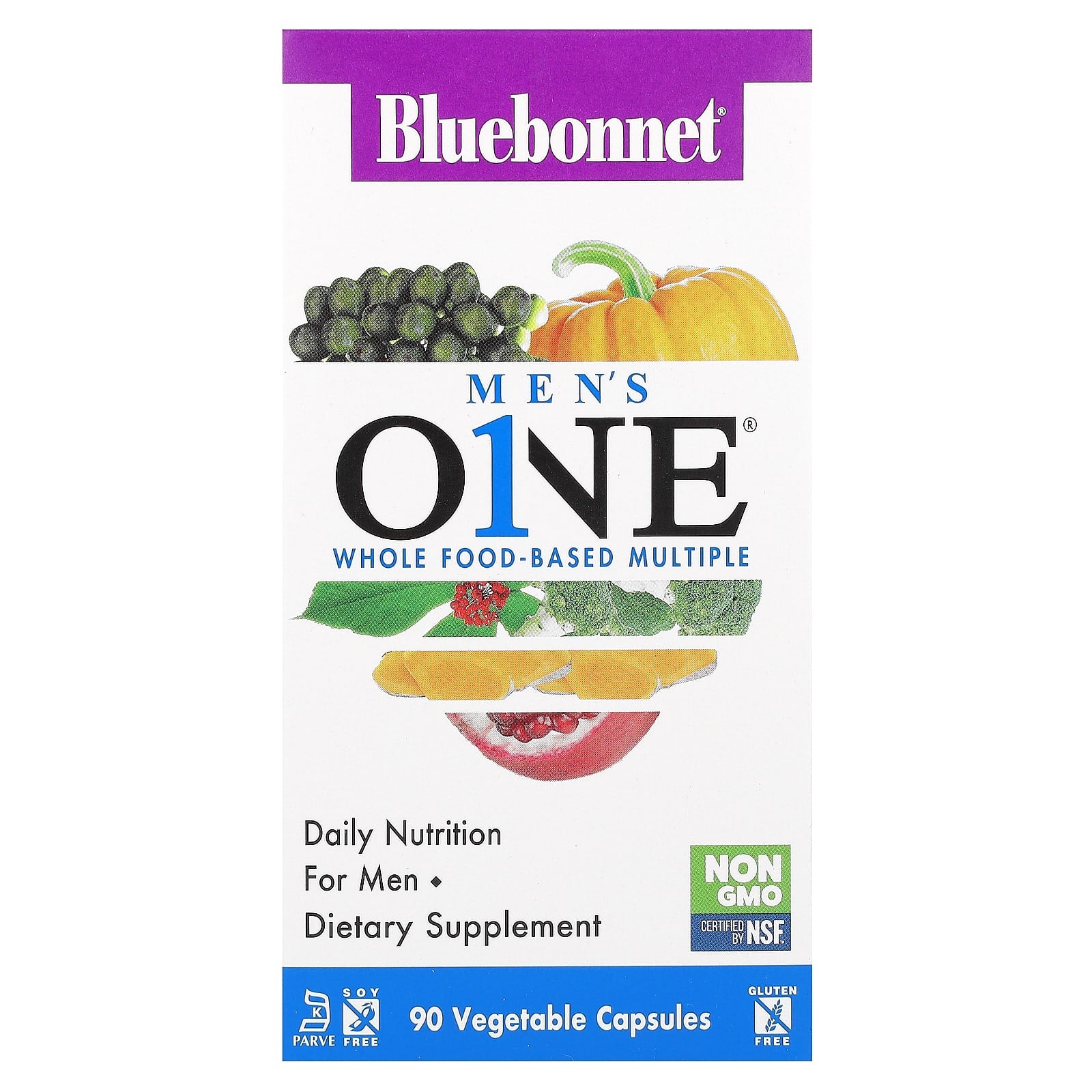 Bluebonnet Nutrition Men's ONE, Whole Food-Based Daily Multivitamin Supplement - Image 1