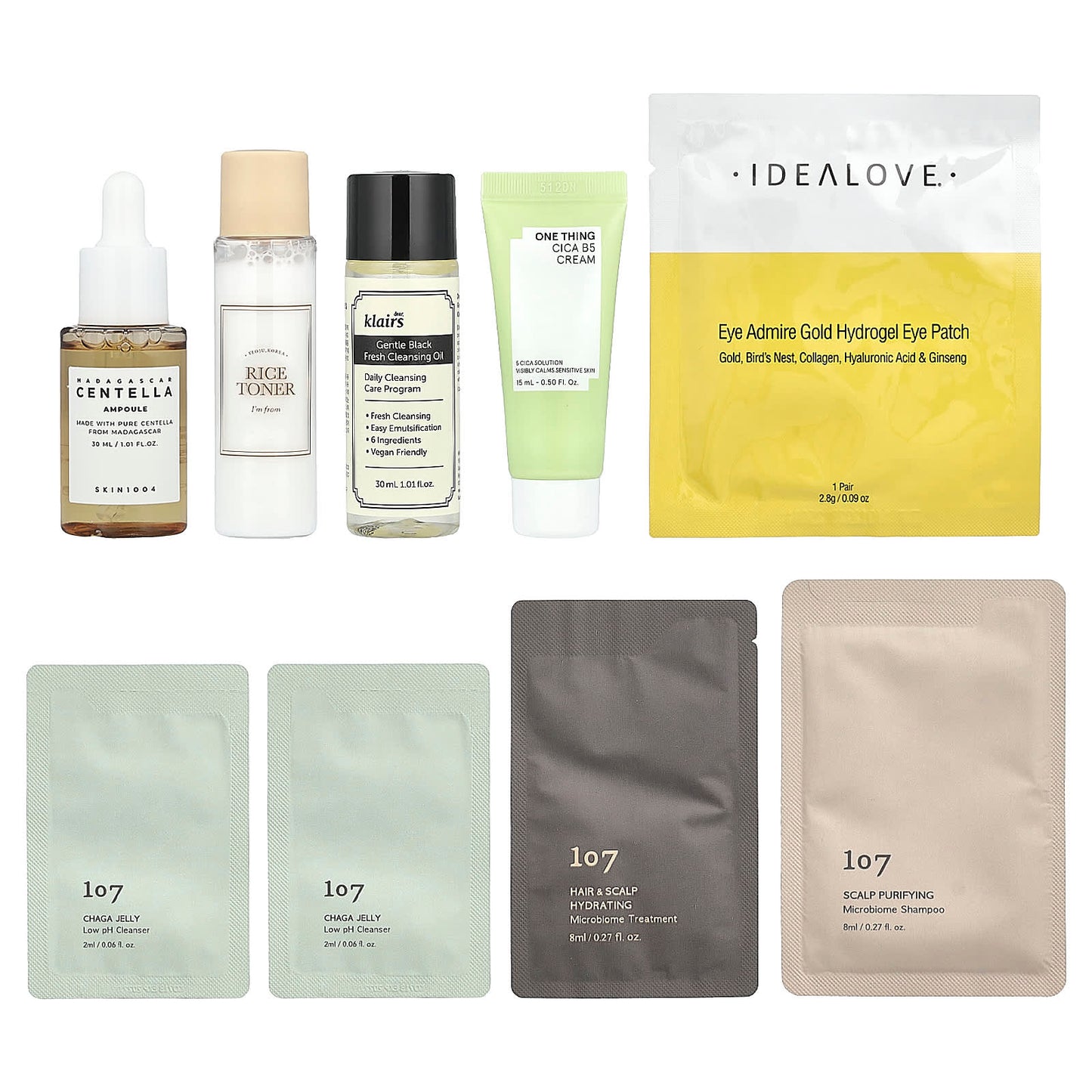 Korean Beauty Travel Bag - 8 Piece Mini Skincare Set - Image 2