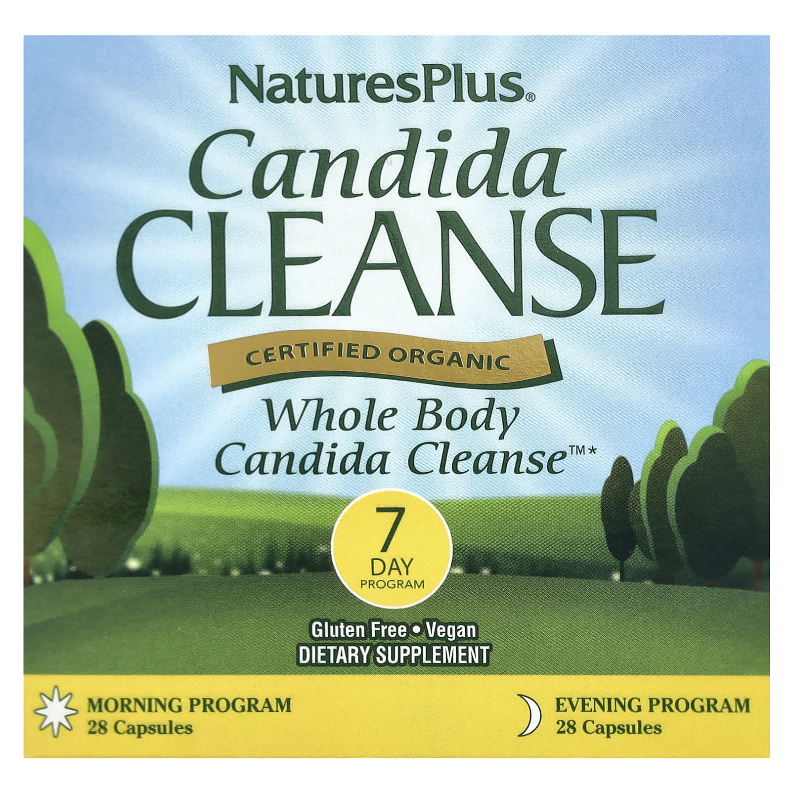 NaturesPlus, Candida Cleanse, 7 Day Program, 2 Bottles, 28 Capsules Each - Image 1