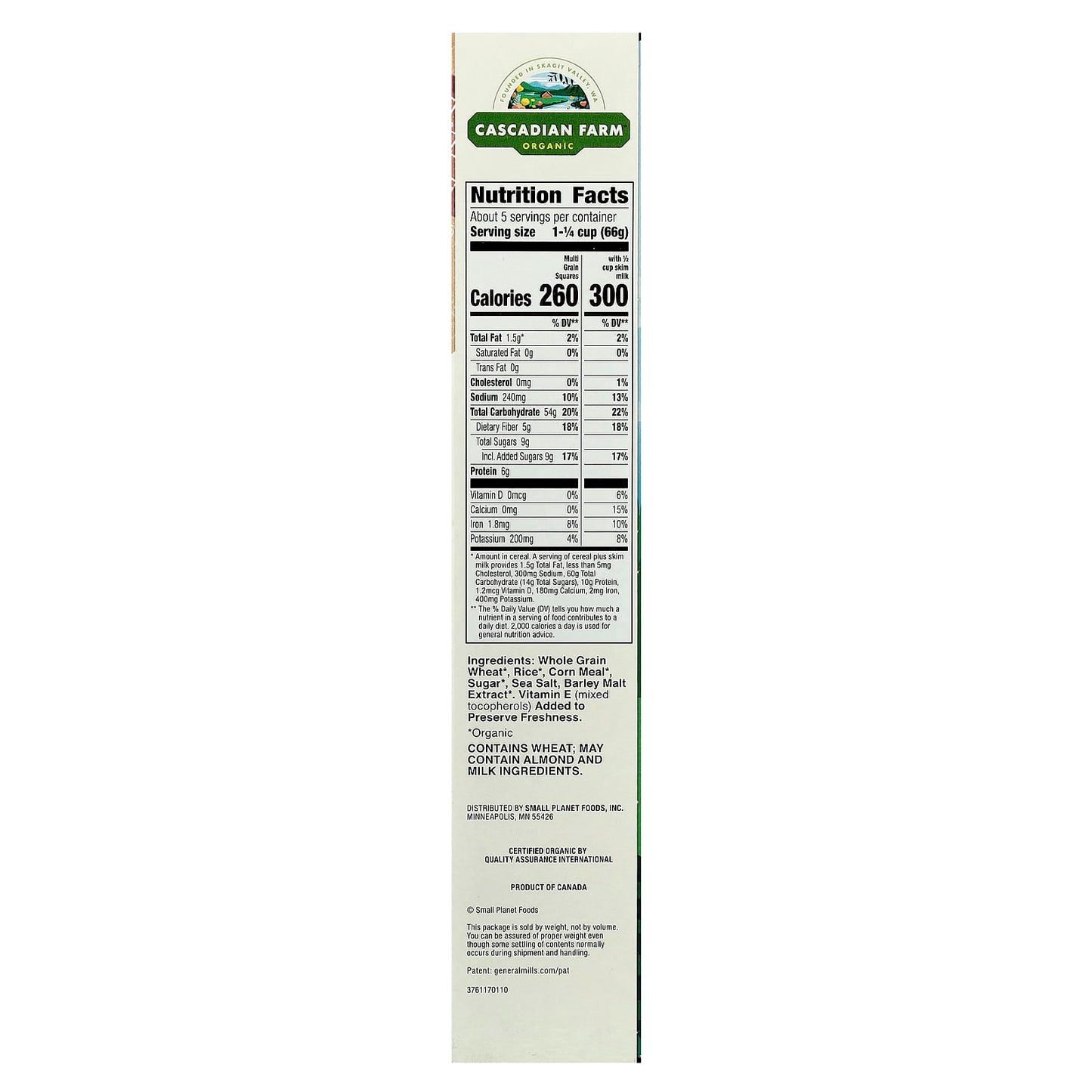 Organic Multi Grain Squares Cereal by Cascadian Farm, 12.3 oz - Image 2