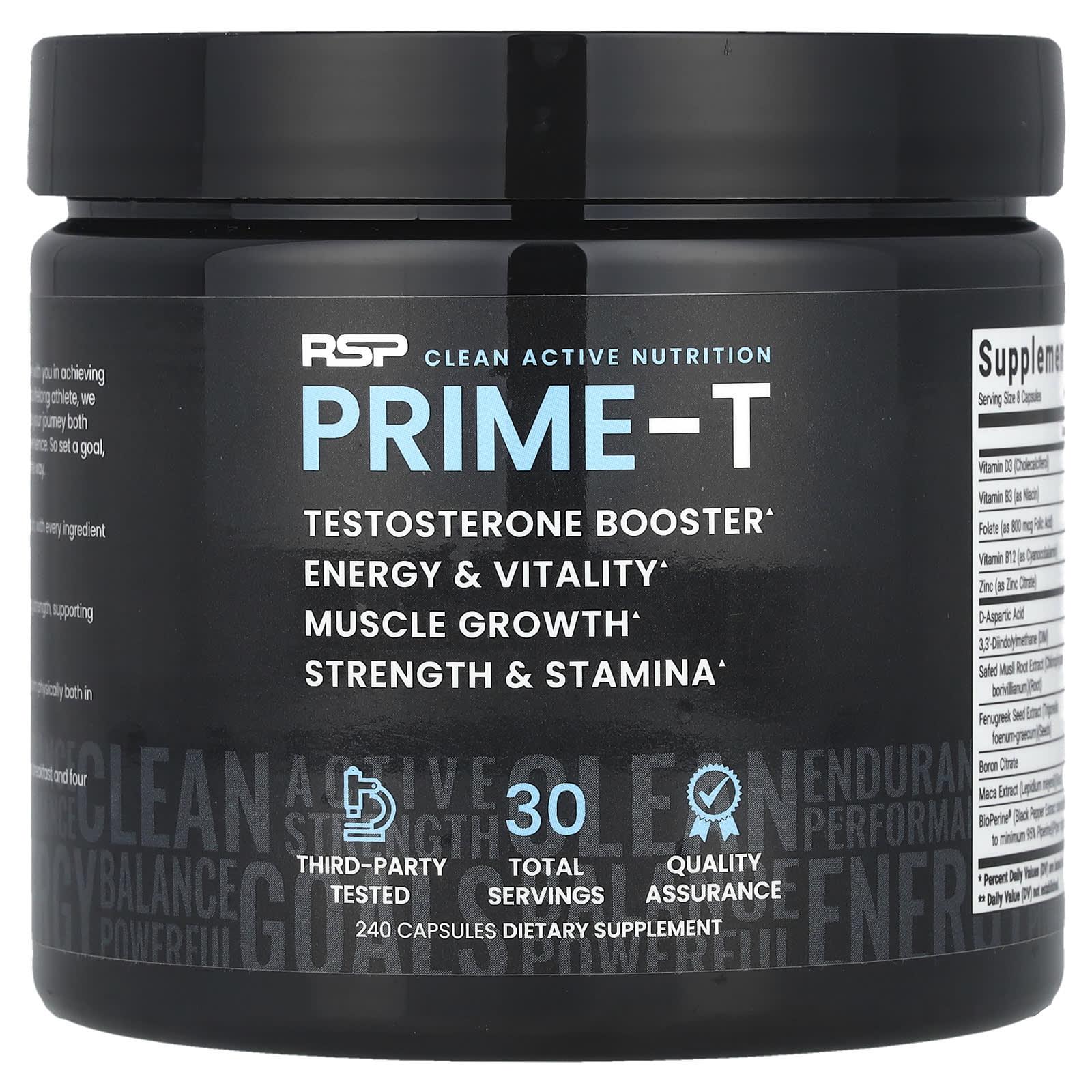 RSP Nutrition, Prime-T, 240 Capsules - Image 1