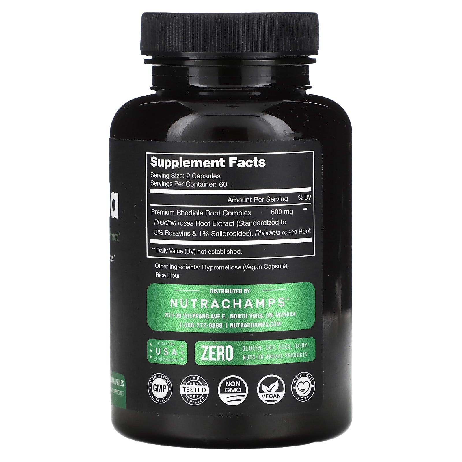 NutraChamps, Rhodiola, 120 Vegan Capsules (300 mg per Capsule) - Image 2