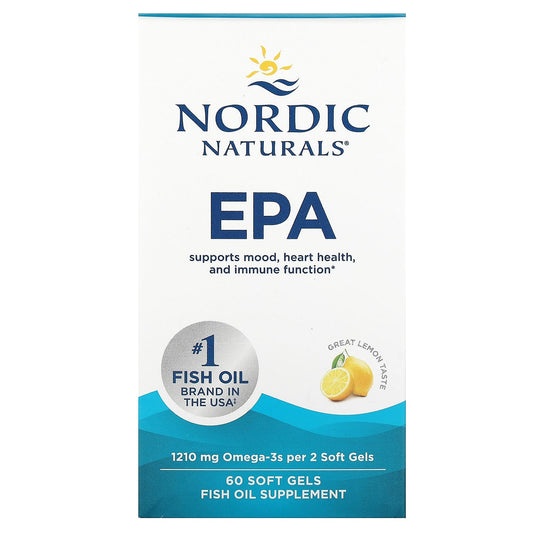 Nordic Naturals, EPA, Lemon, 60 Soft Gels - Image 1