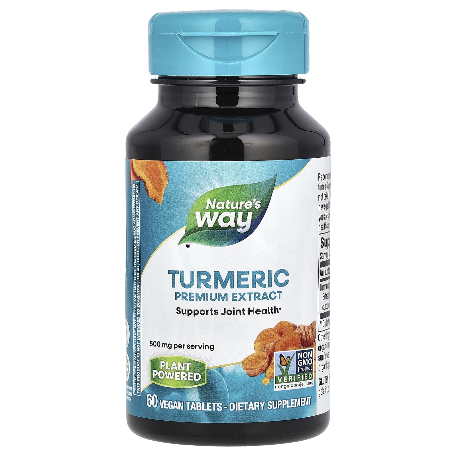 Nature's Way, Turmeric, Premium Extract, 500 mg, 60 Vegan Tablets - Image 1