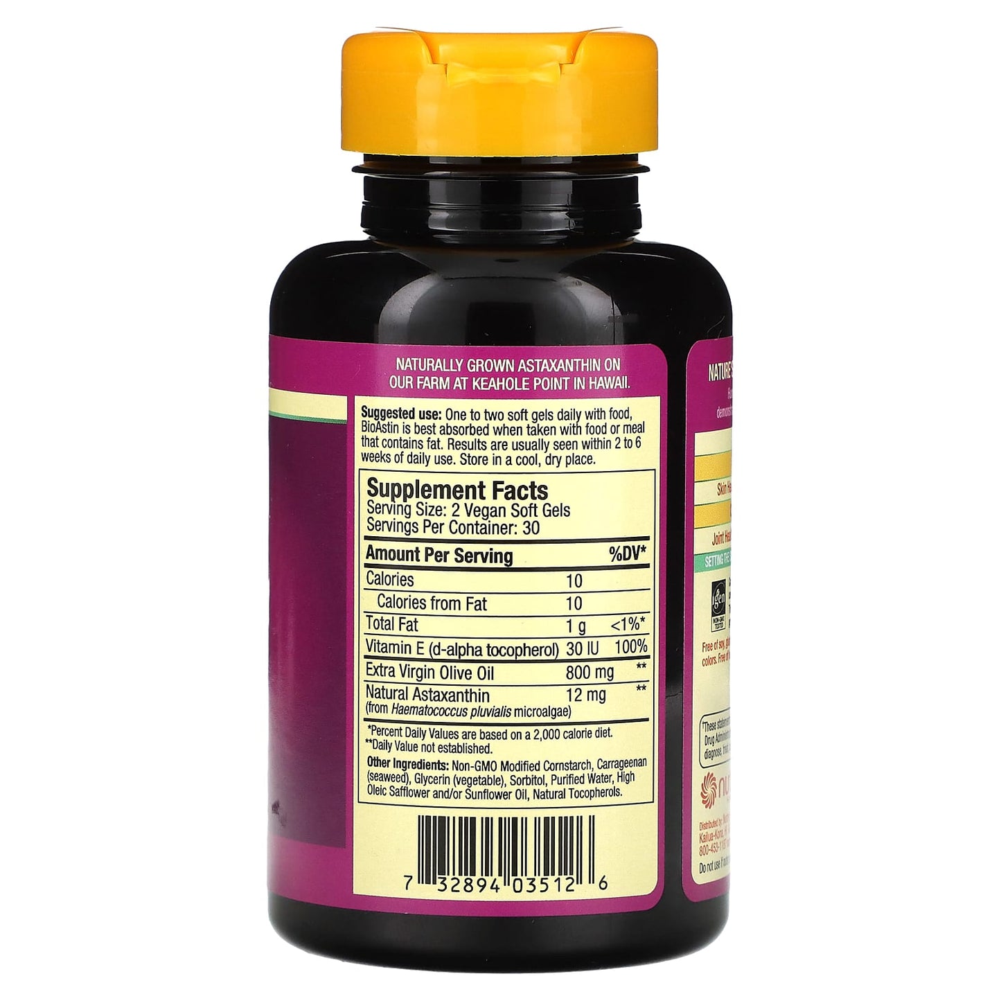 Nutrex Hawaii, BioAstin Supreme, Hawaiian Astaxanthin, 6 mg, 60 Vegan Soft Gels - Image 2