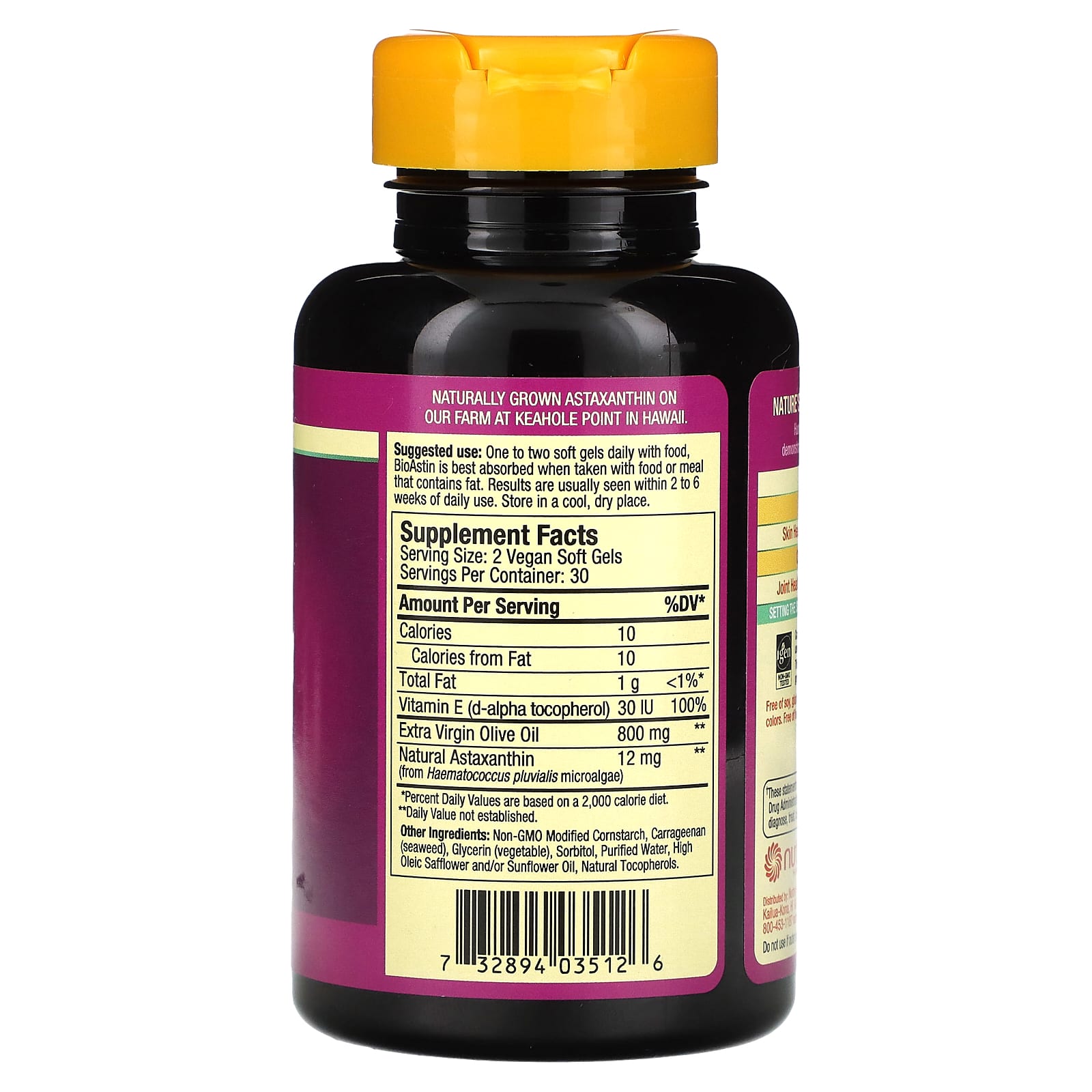 Nutrex Hawaii, BioAstin Supreme, Hawaiian Astaxanthin, 6 mg, 60 Vegan Soft Gels - Image 2