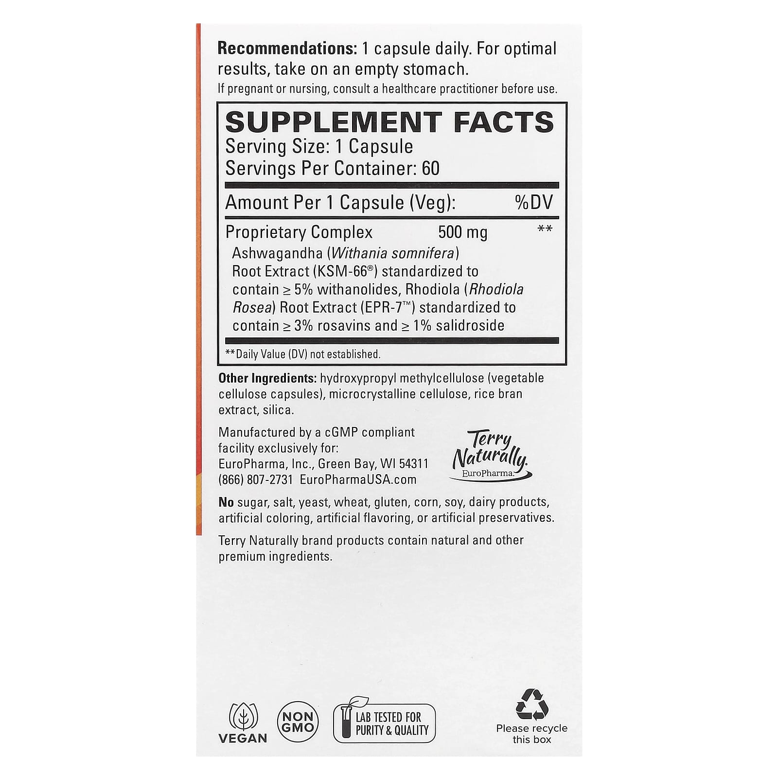 Terry Naturally, Adaptra®, 60 Capsules - Image 2