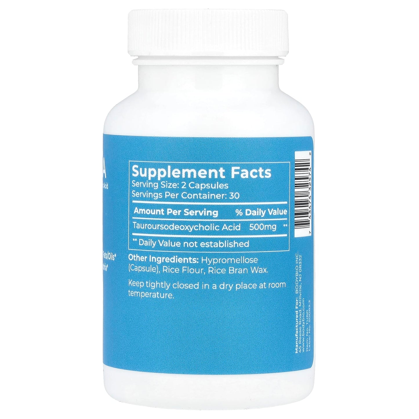 BodyBio TUDCA Liver Support Supplement - 60 Capsules (250mg) - Image 2