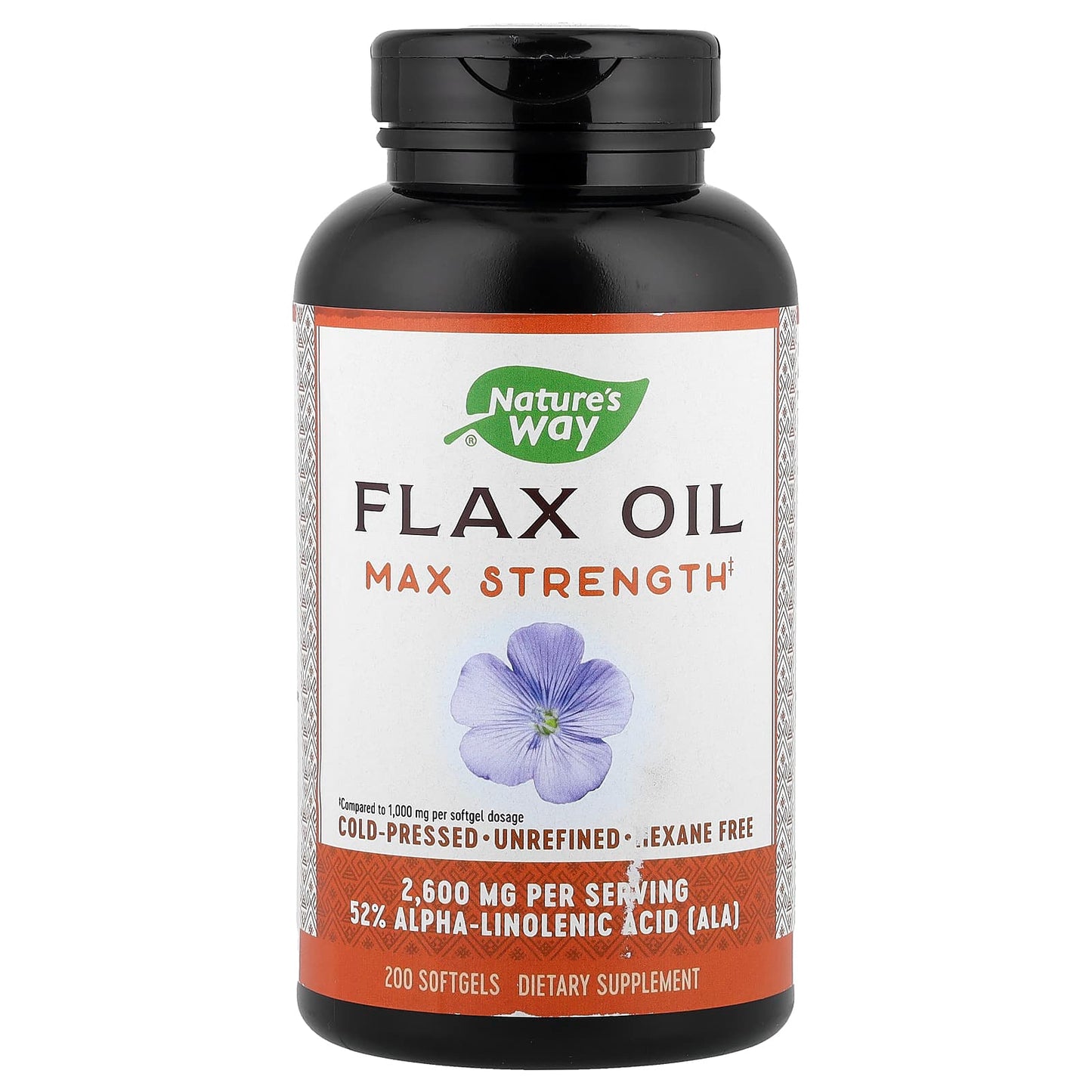 Nature's Way, Flax Oil, Max Strength, 200 Softgels (1,300 mg per Softgel) - Image 1