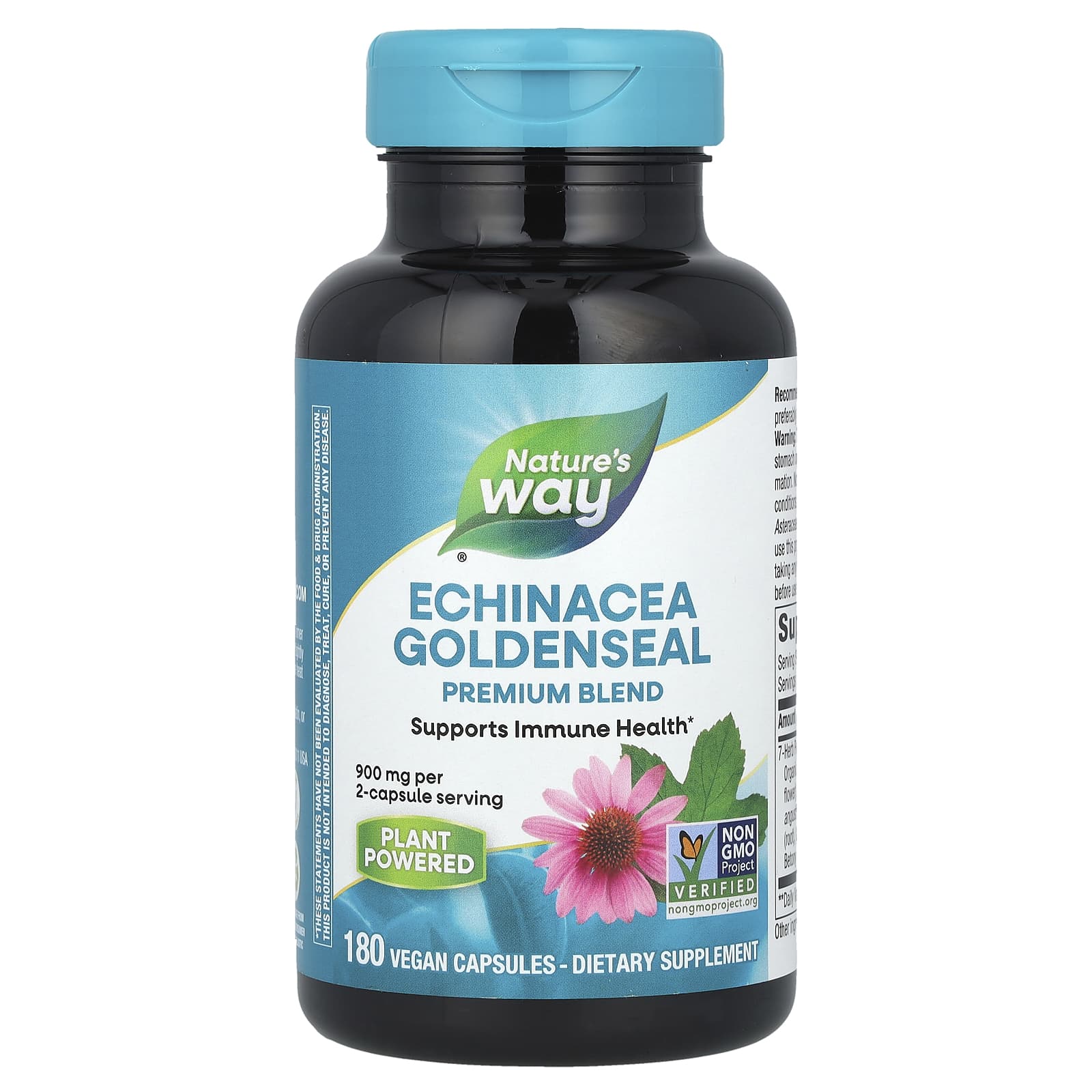 Nature's Way, Echinacea Goldenseal, Premium Blend, 180 Vegan Capsules - Image 1