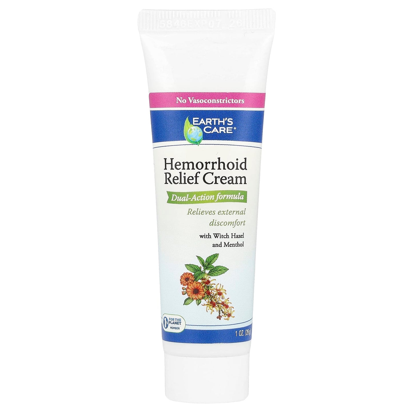 Natural Hemorrhoid Relief Cream by Earth's Care, 1 oz (28g) - Image 1