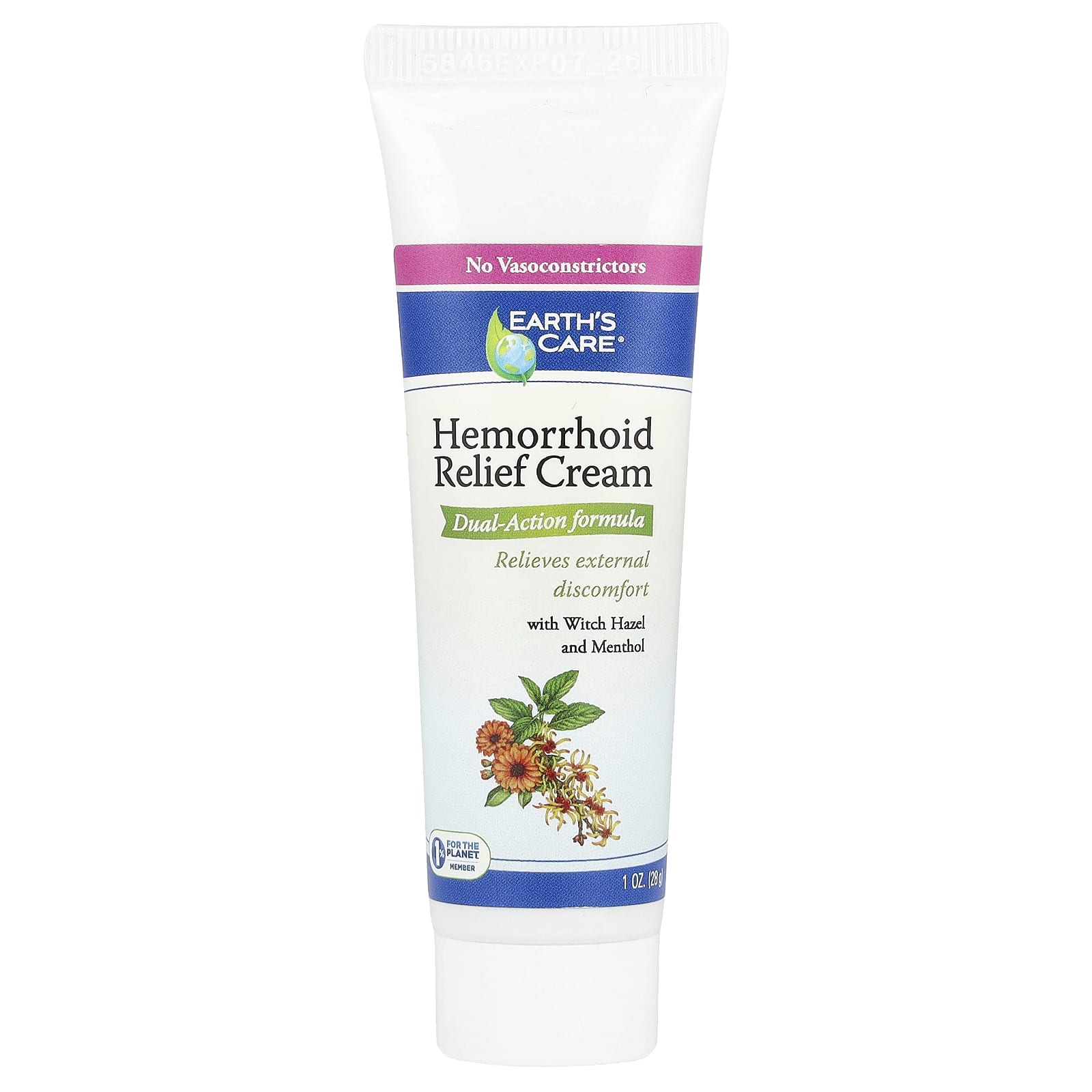 Natural Hemorrhoid Relief Cream by Earth's Care, 1 oz (28g) - Image 1