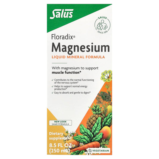 Floradix Magnesium Liquid Formula 8.5 fl oz (250 ml) for Muscle Function & Energy - Image 1