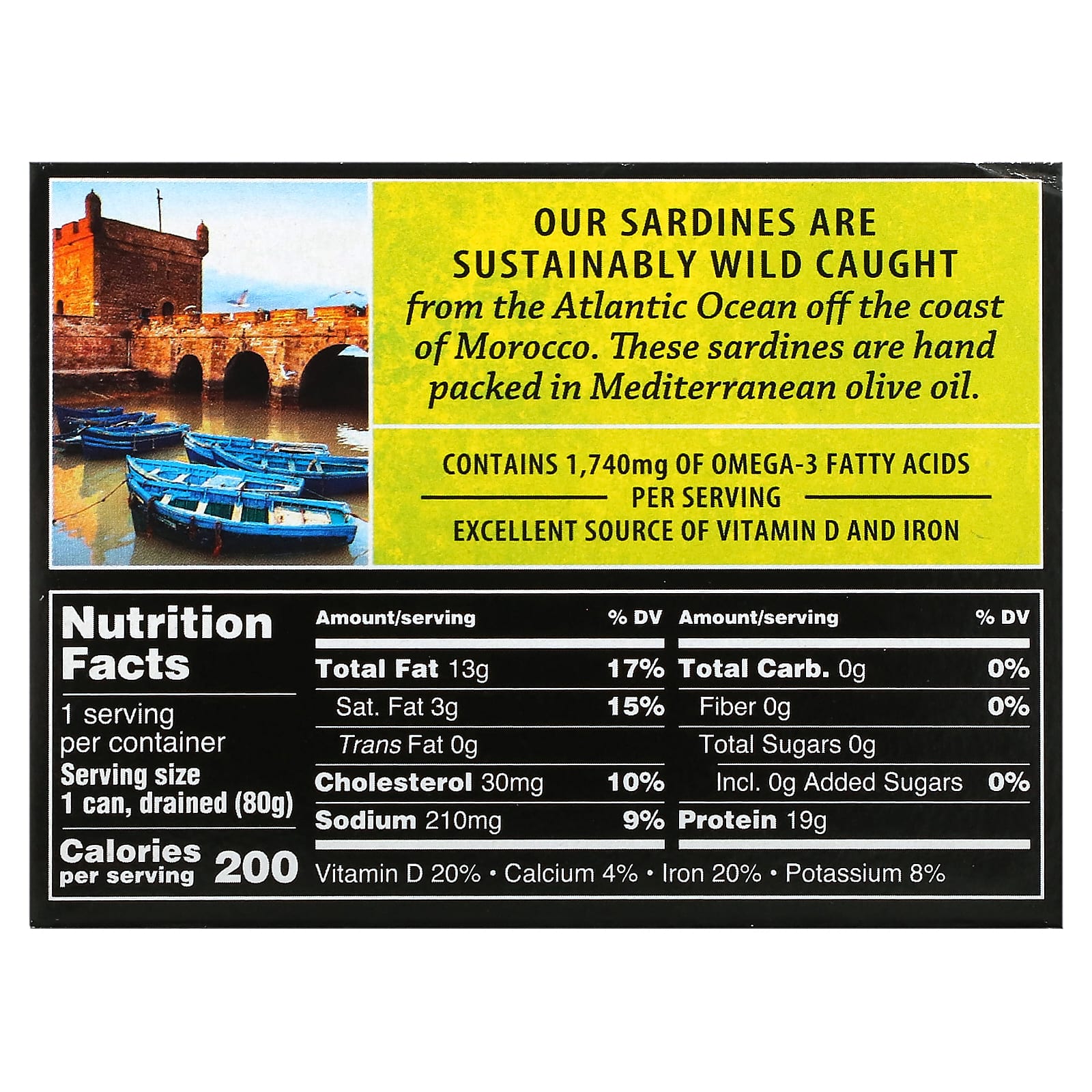Wild Caught Sardines in Pure Olive Oil - Natural Seafood - Omega-3 Source - Image 2