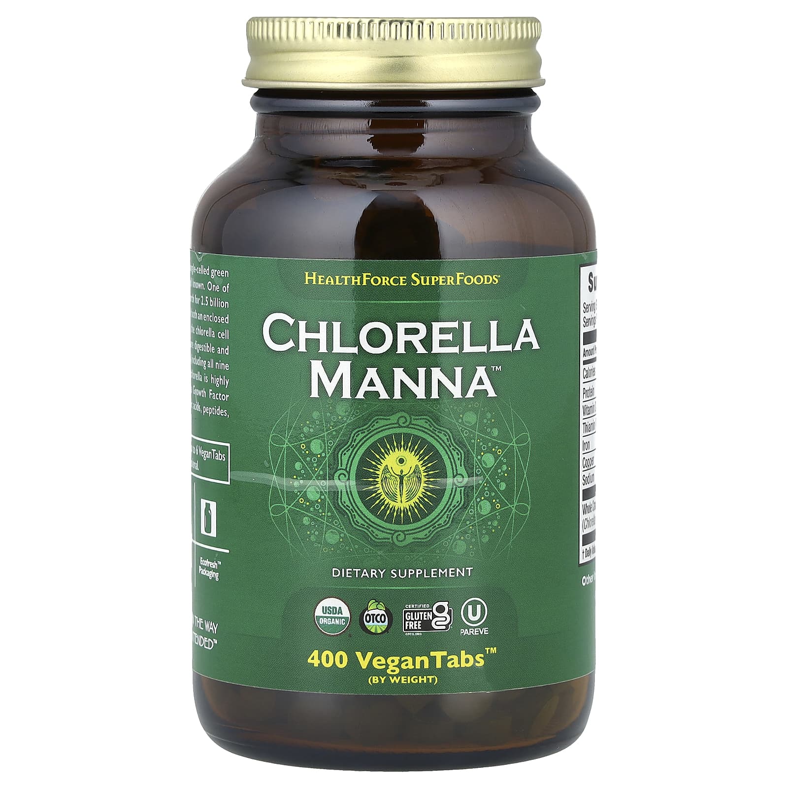 Chlorella Manna VeganTabs by HealthForce Superfoods - USDA Organic & Gluten Free - Image 1