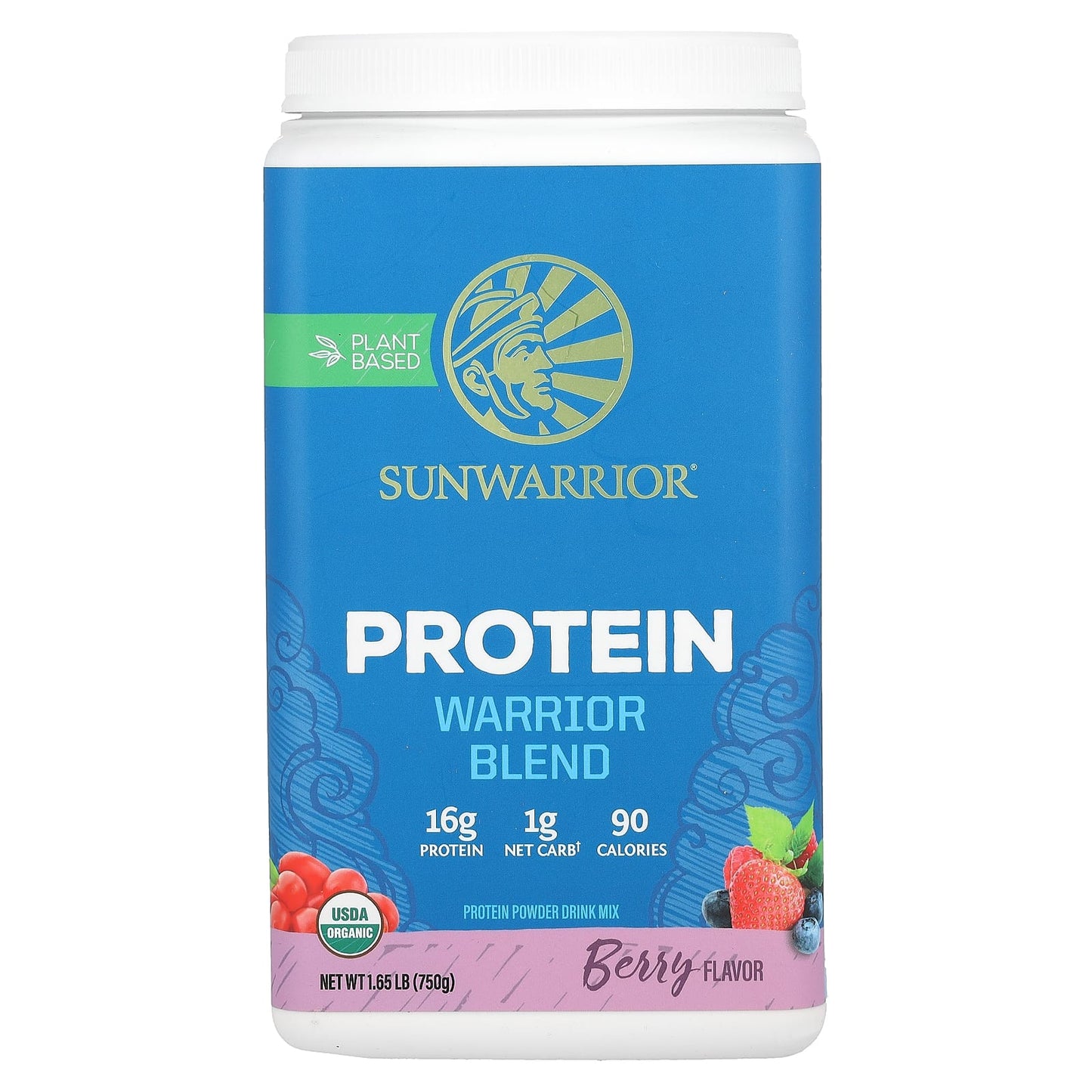 Sunwarrior, Warrior Blend, Protein, Berry, 1.65 lb (750 g) - Image 1