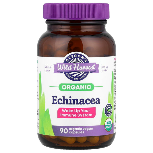 Oregon's Wild Harvest, Organic Echinacea, 90 Organic Vegan Capsules - Image 1