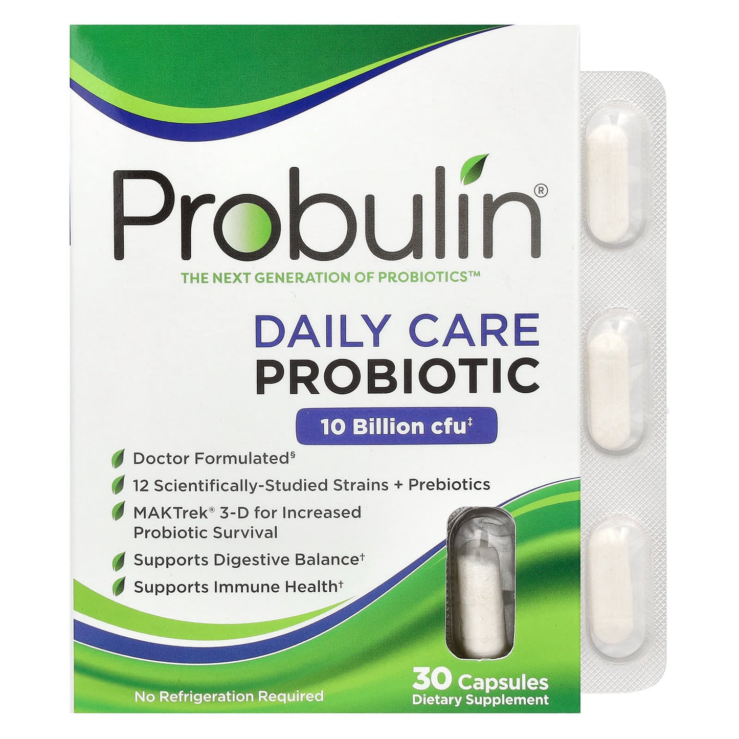 Probulin, Daily Care, Probiotic, 10 Billion CFU, 30 Capsules - Image 1