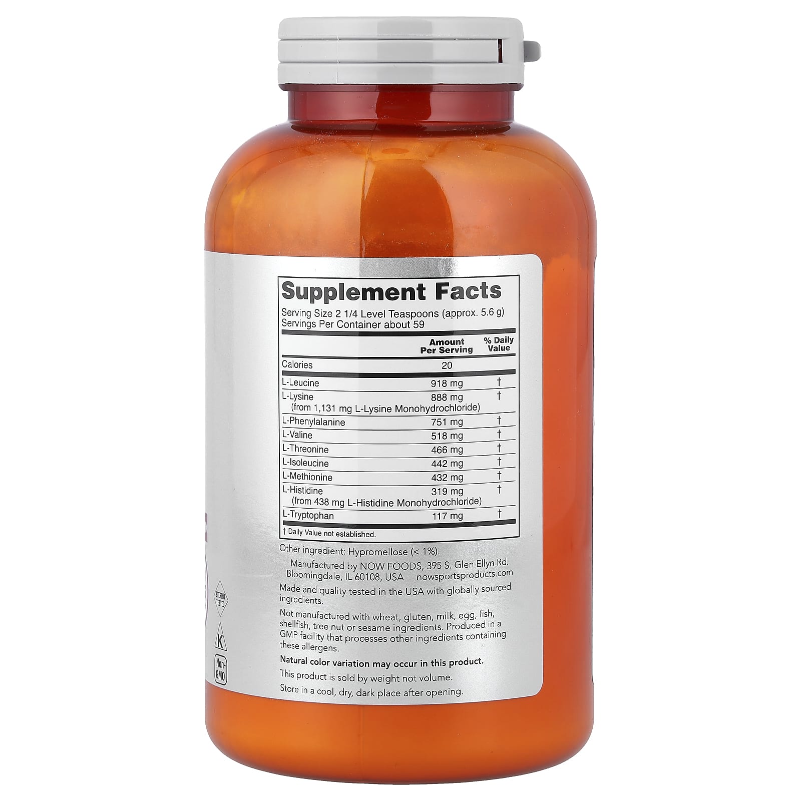 NOW Foods, Sports, Amino-9 Essentials™ Powder, 11.64 oz (330 g) - Image 2