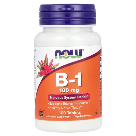 NOW Foods, B-1, 100 mg, 100 Tablets - Image 1