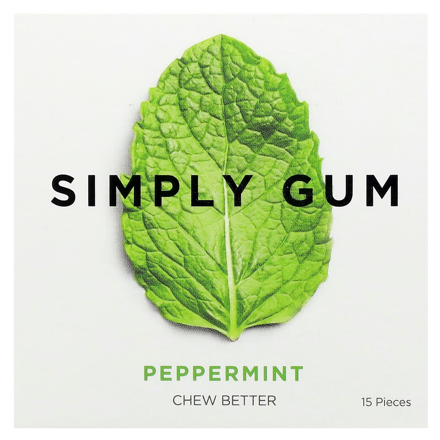 Simply Gum, Chewing Gum, Peppermint, 15 Pieces - Image 1