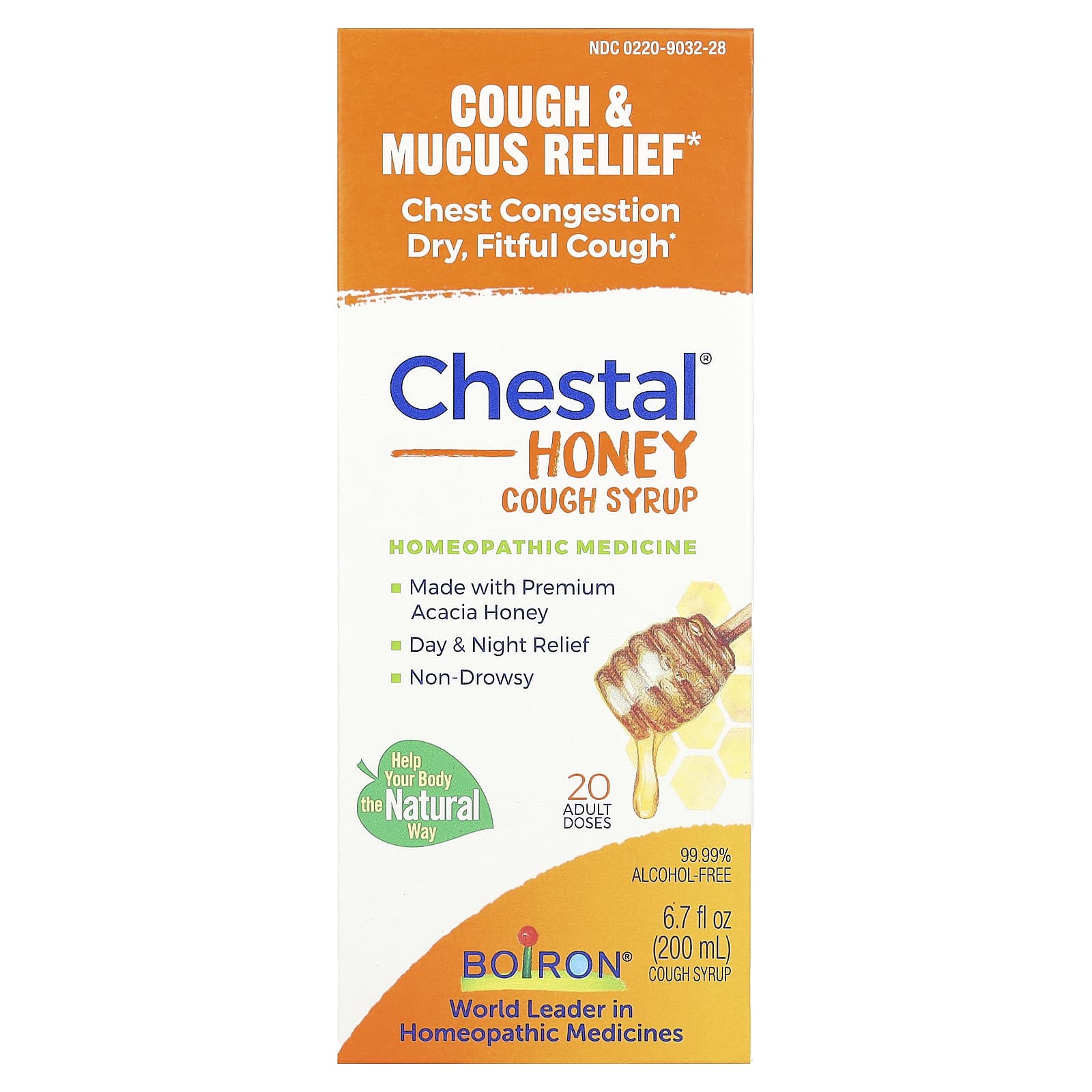Boiron Chestal Honey Cough Syrup for Dry Cough Relief 6.7 fl oz - Image 1