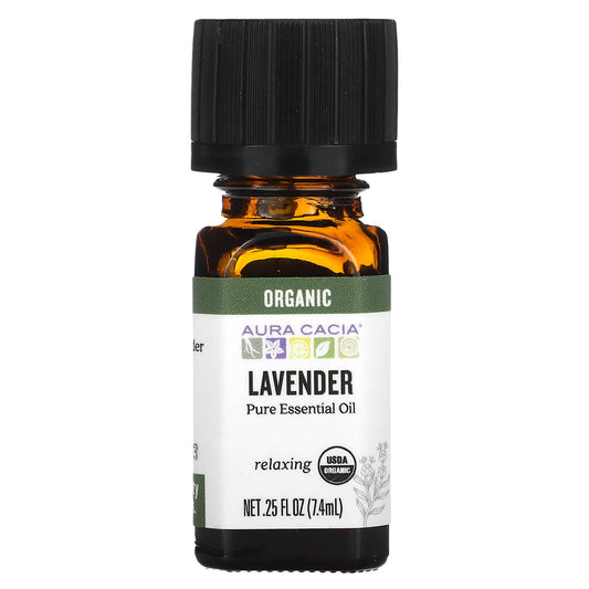 Aura Cacia Organic Lavender Essential Oil, 0.25 fl oz - Image 1