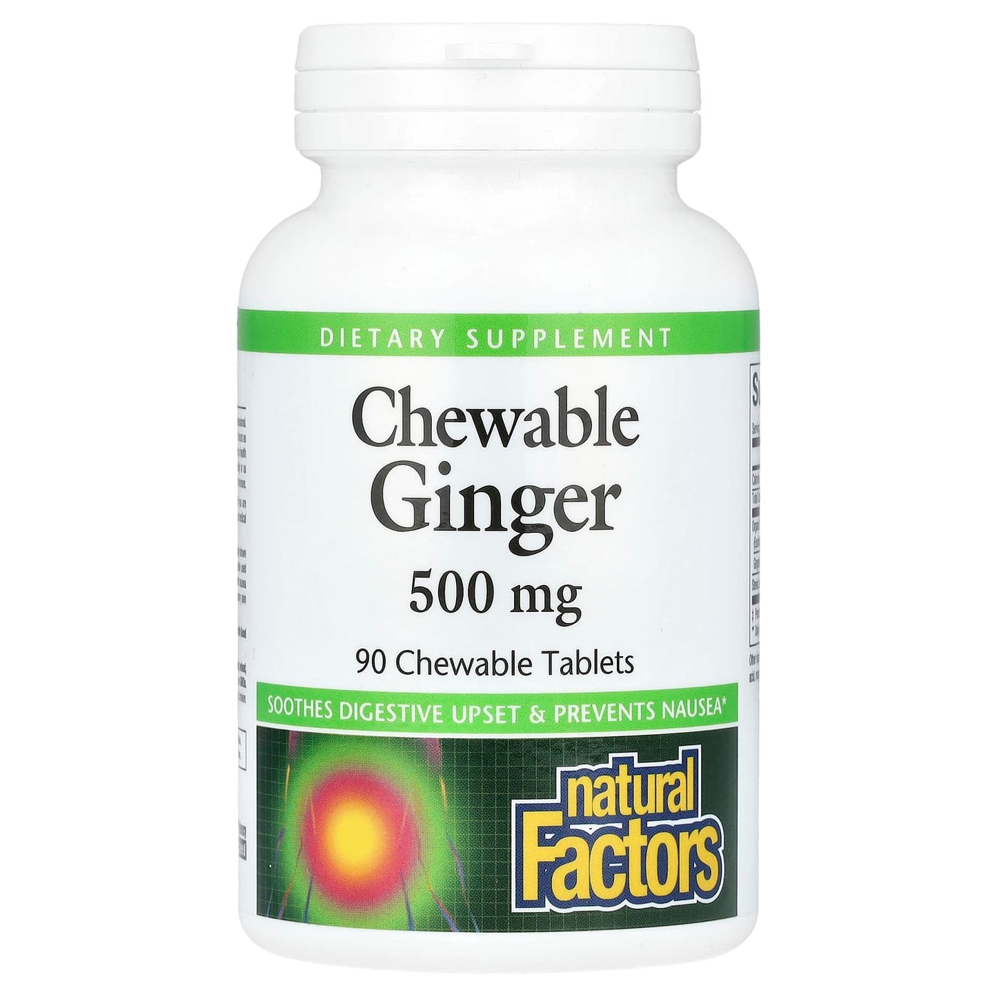 Natural Factors, Chewable Ginger, 500 mg, 90 Chewable Tablets - Image 1